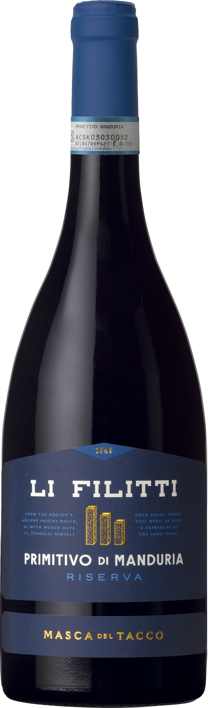 Li Filitti Primitivo di Manduria DOP Riserva Masca del Tacco Apulien Rotwein trocken