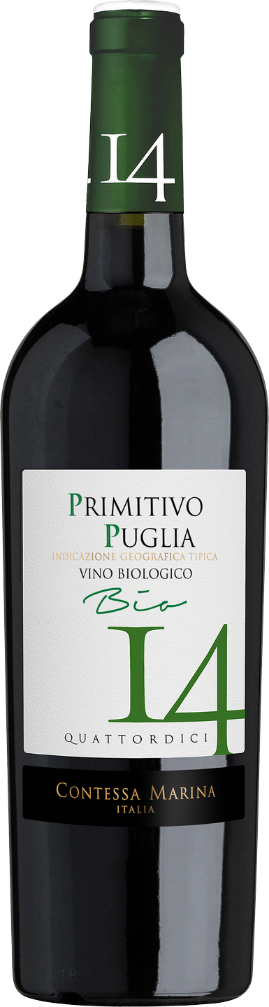 Bio-Primitivo Puglia IGT 14 Contessa Marina Apulien Italien Rotwein halbtrocken